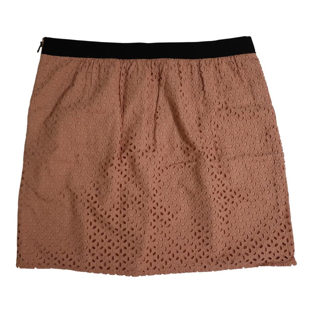LOFT Eyelet Skirt Mini A-Line Coral Feminine 14 Colorful Cotton EUC